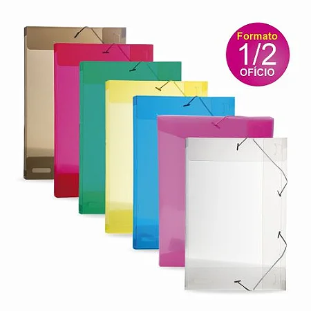 Pasta Sanfonada Plástica 1/2 Ofício