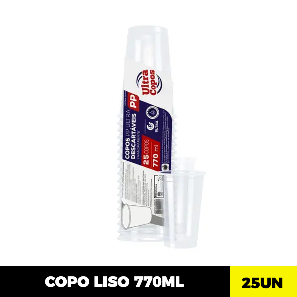 Copos descartáveis PP 770ml C/25