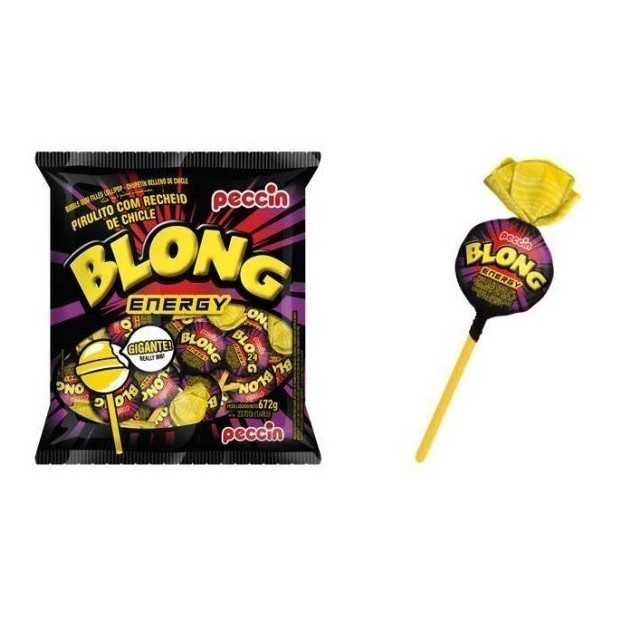 Pirulito Blong com recheio de chicle