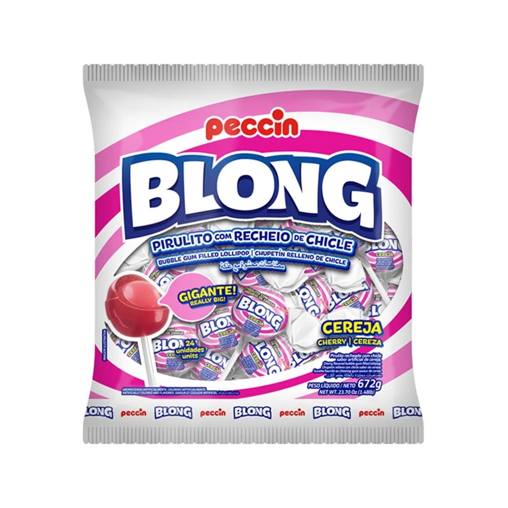Pirulito Blong com recheio de chicle