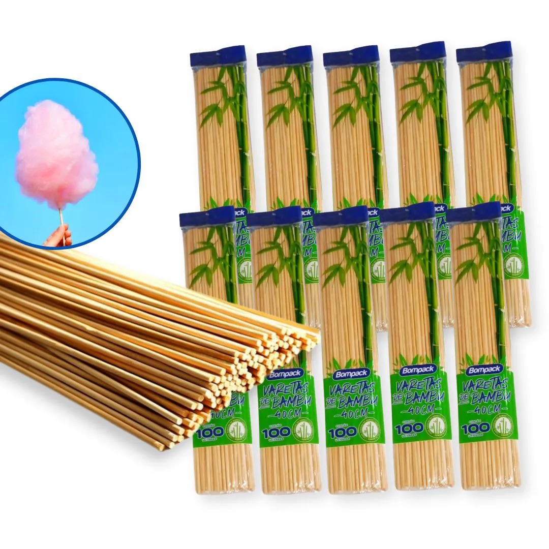 Palitos de bambu para algodão doce