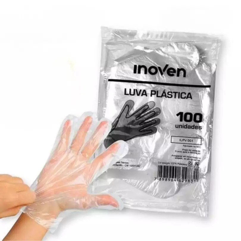 Luva plástica descartável