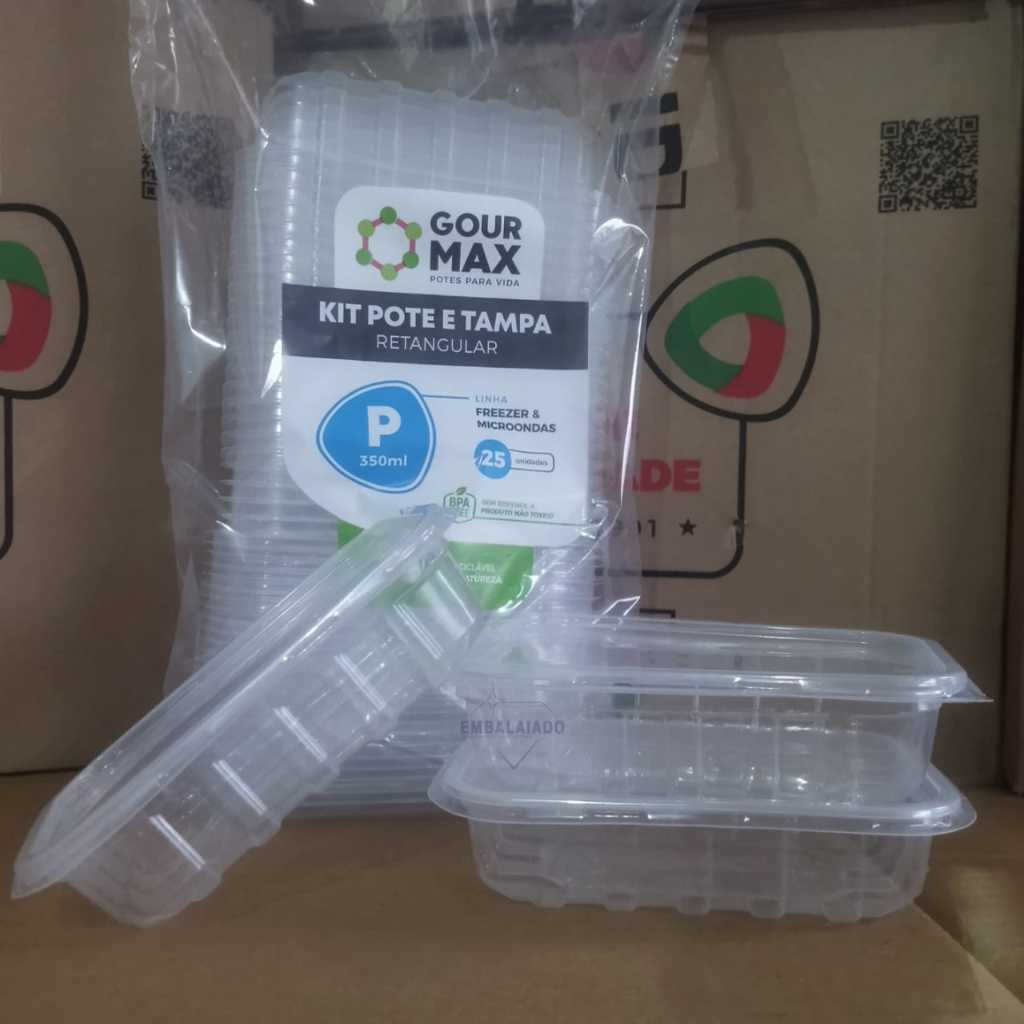 POTE RETANGULAR COM TAMPA 24 UNIDADES