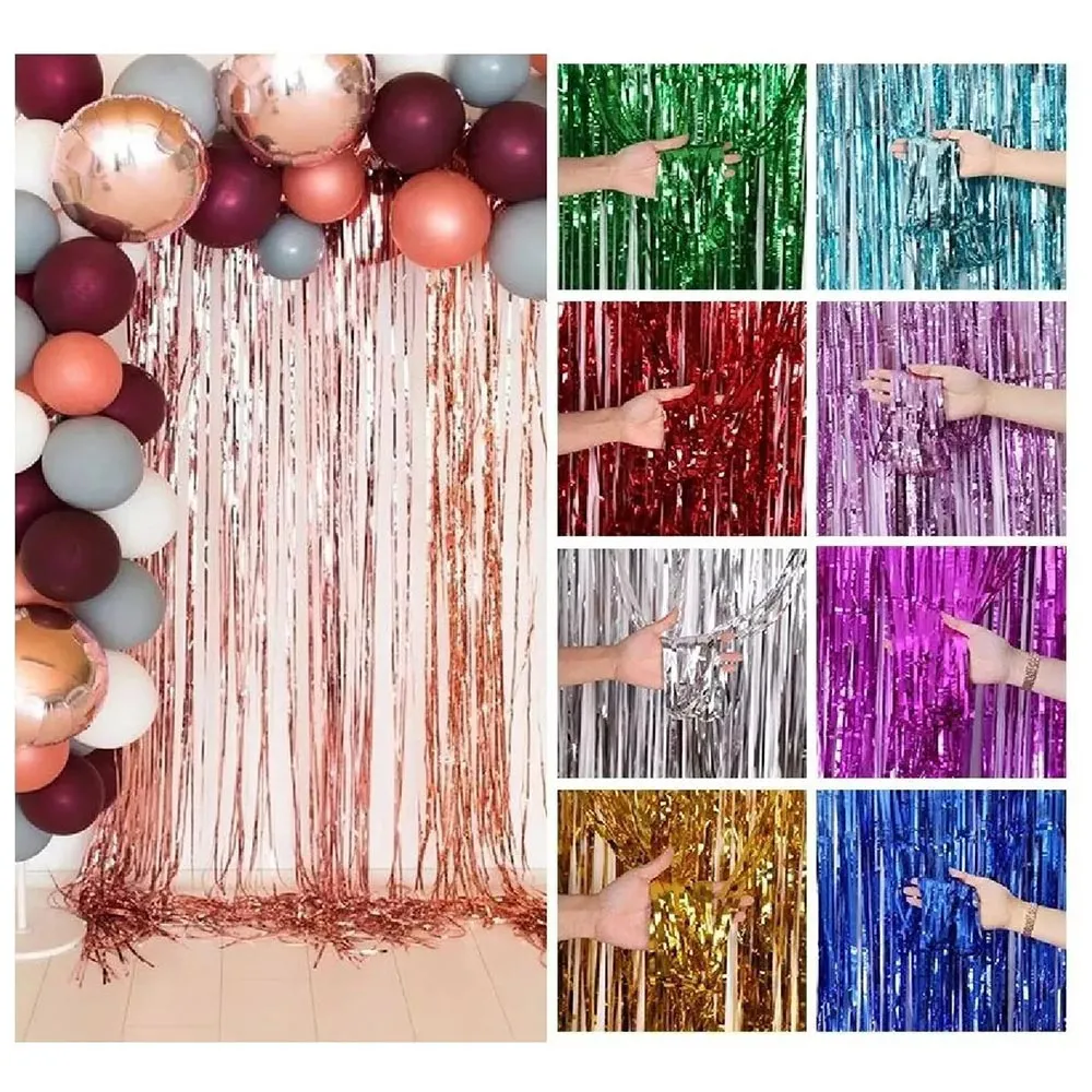 Cortina de Fitas Metalizadas para Decoração