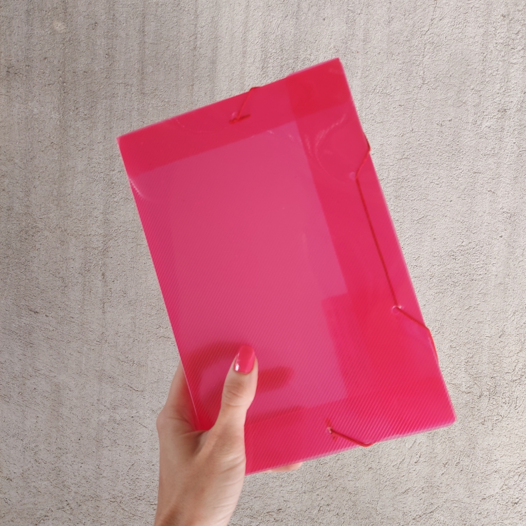 Pasta plástica com elástico formato ofício