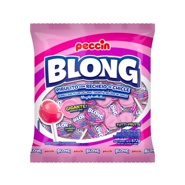 Pirulito Blong com recheio de chicle