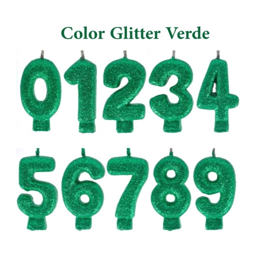 Velas de números com glitter