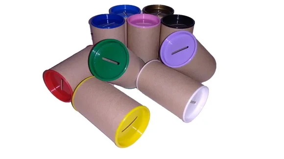 Cofrinho de papelão colorido