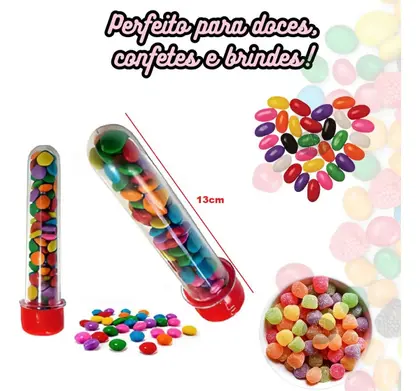 Tubete plásticos coloridos Com 10 unidades