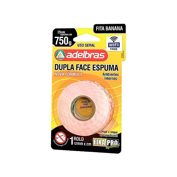 Fita dupla face de espuma Adelbras