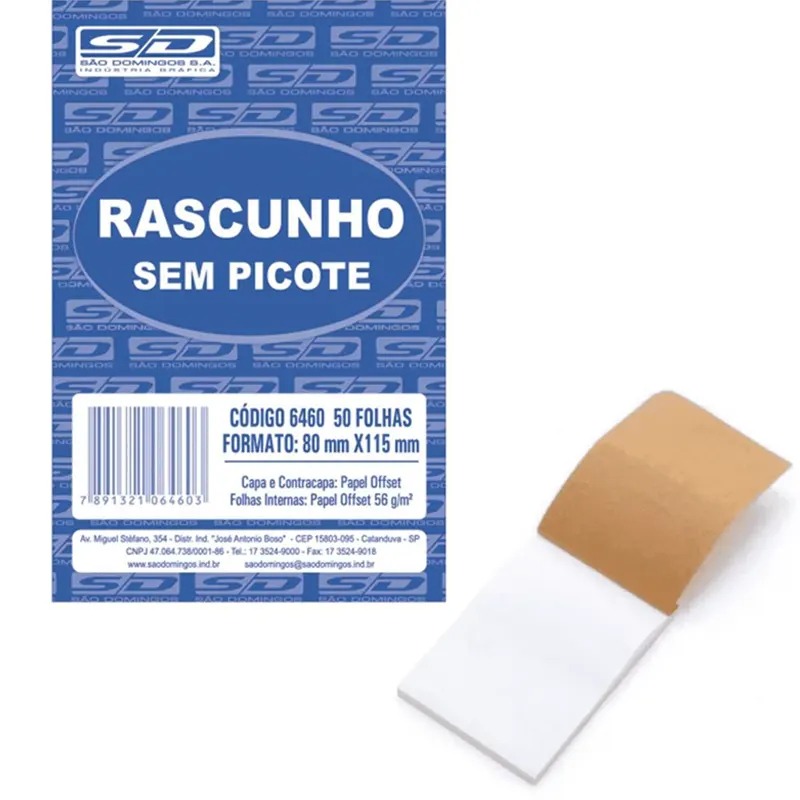 Bloco de Rascunho Sem Picote