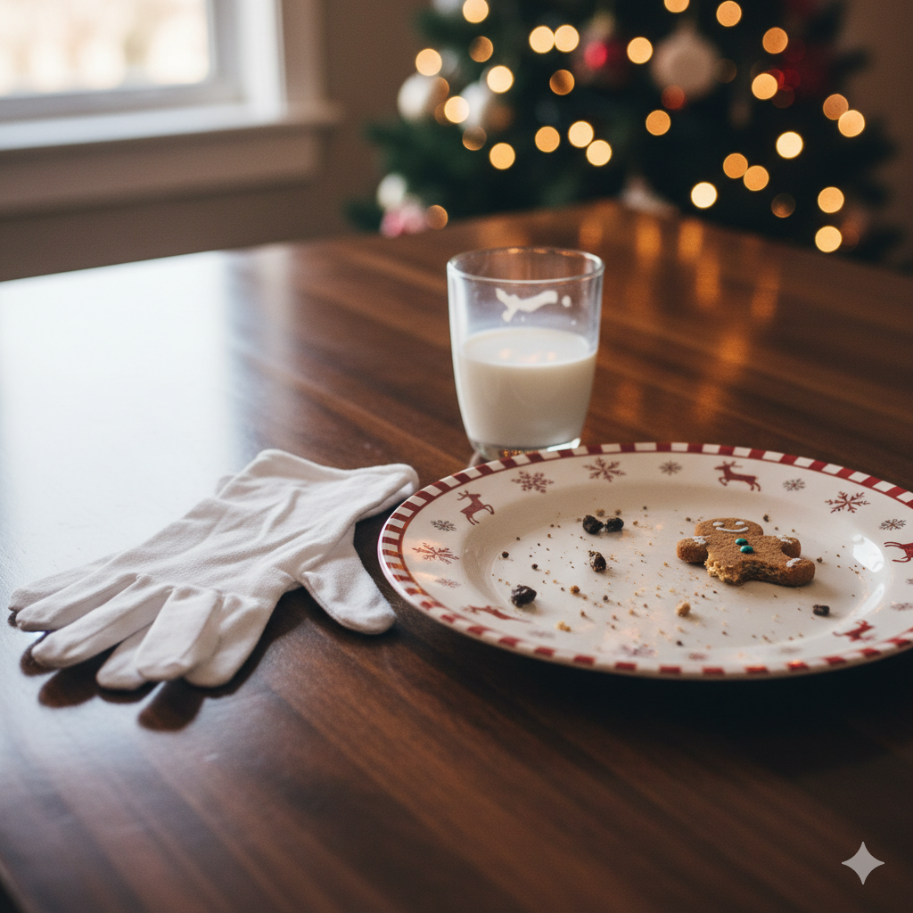 Evidence: Oops! Santa left his Glove & Money