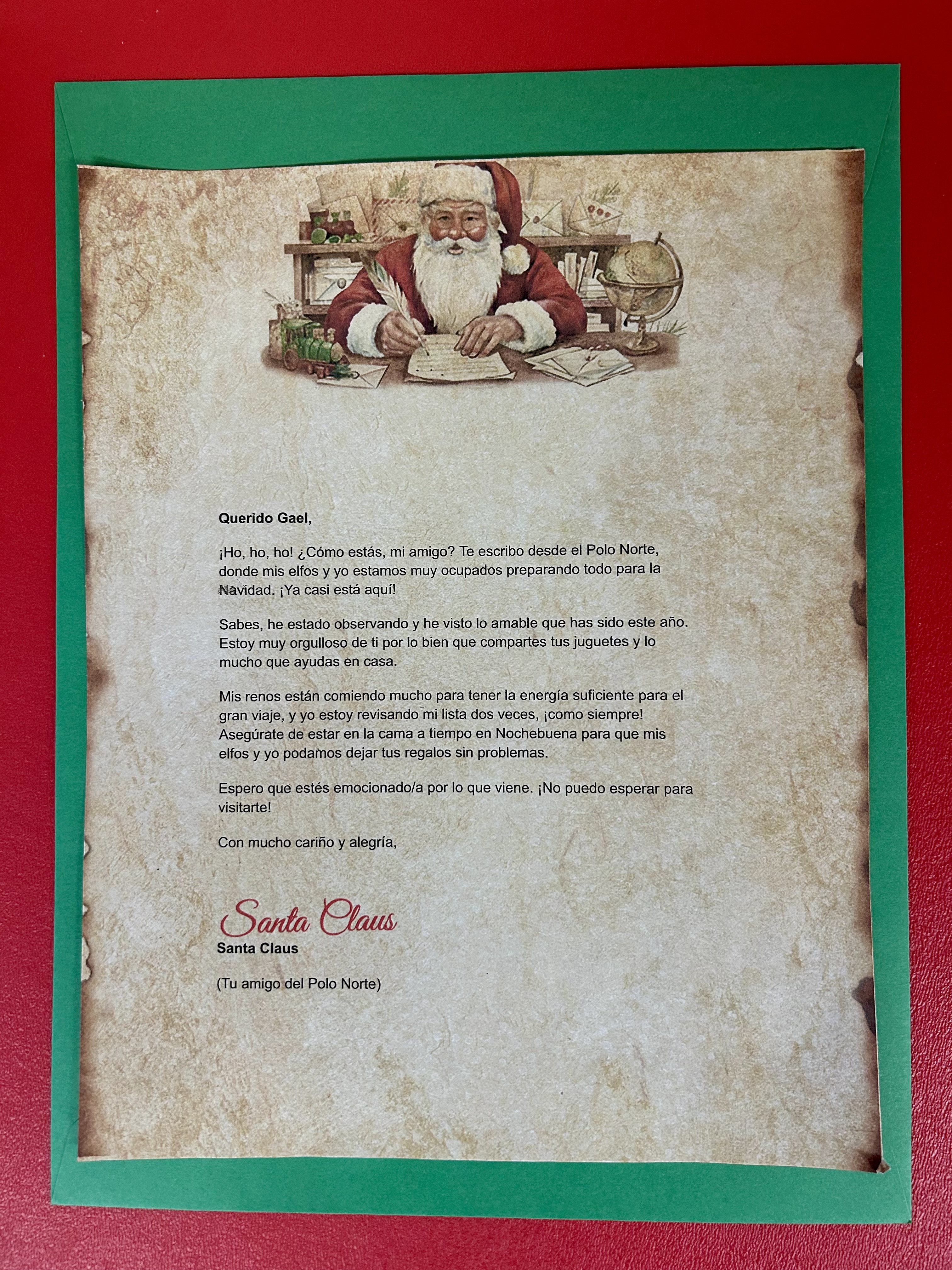 Carta personalizada a Santa Claus