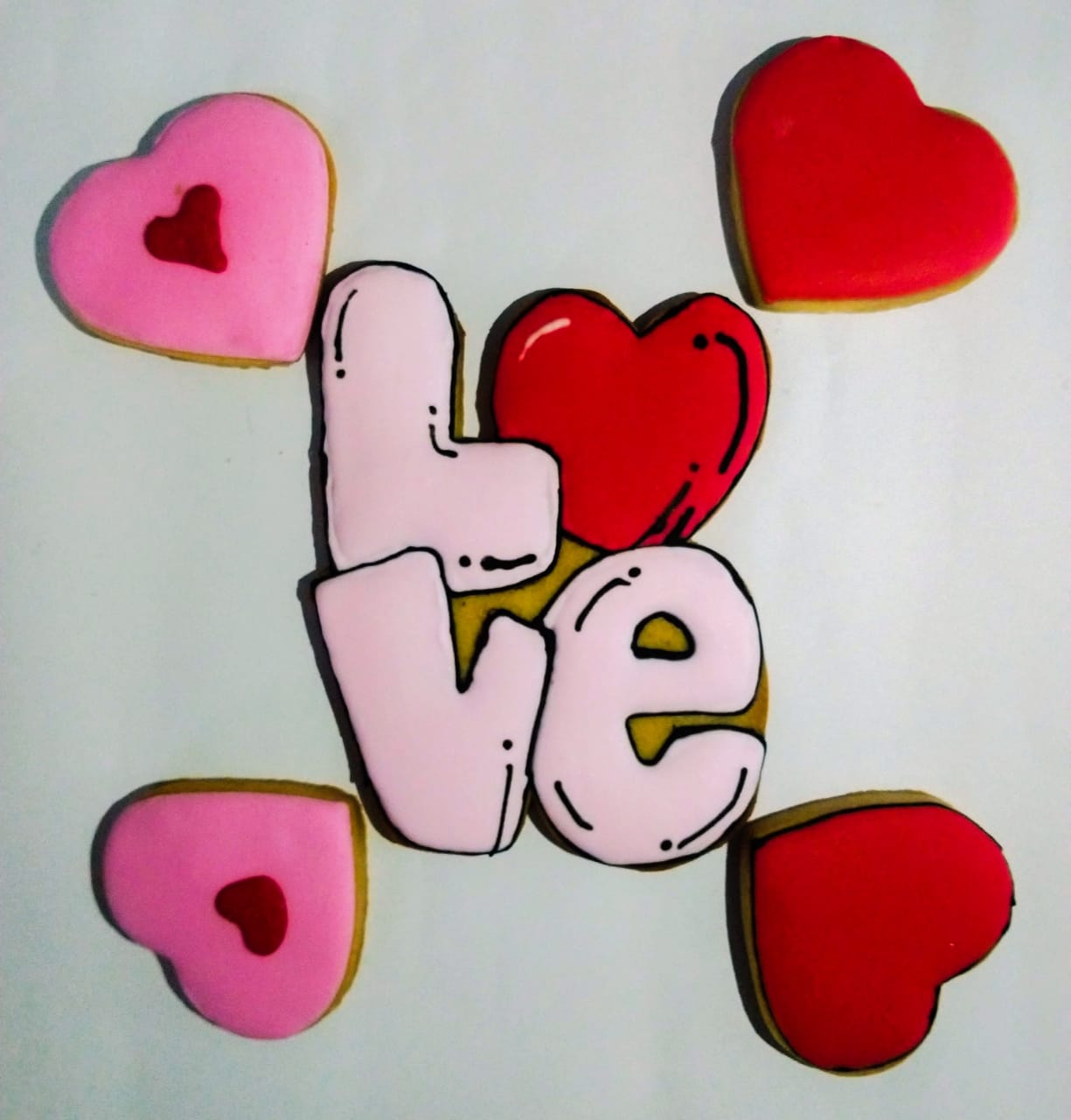 LOVE themed heart cookies