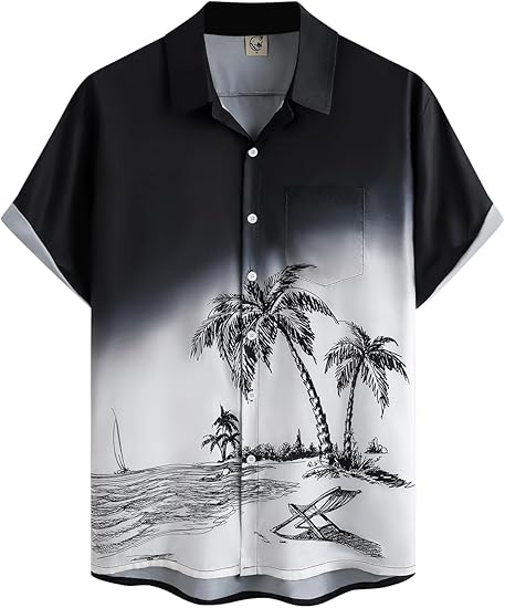 Beach Print Short Sleeve Shirt