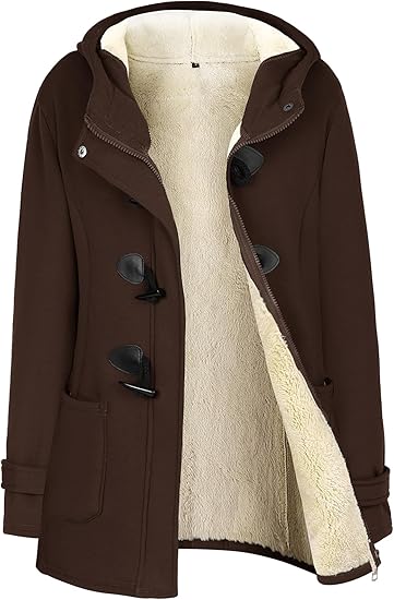 Women's Fleece-Lined Hooded Coat
