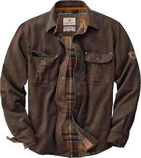 Men's brown flannel-lined shirt jacket