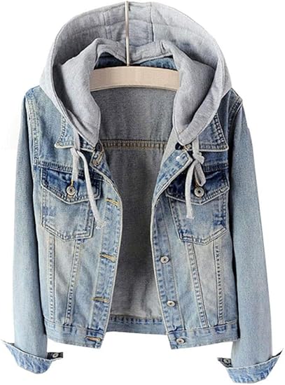 Denim jacket with hoodie