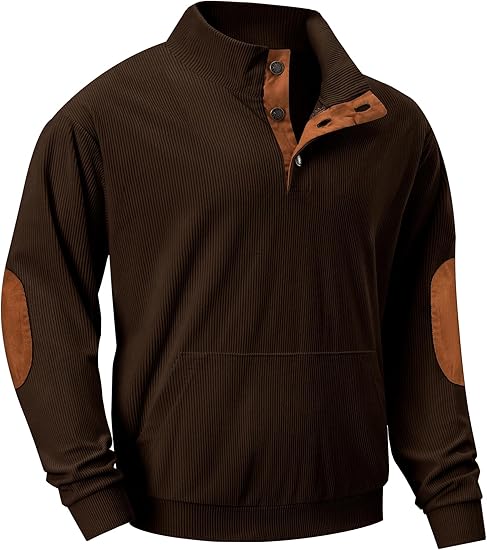 Men's casual brown pullover