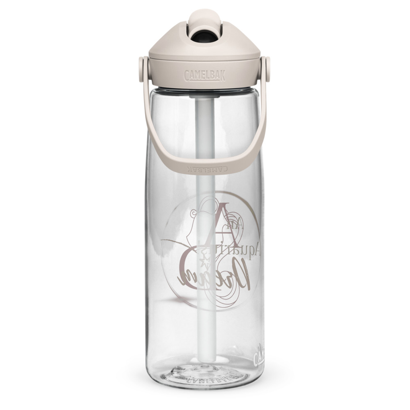 Flip straw water bottle