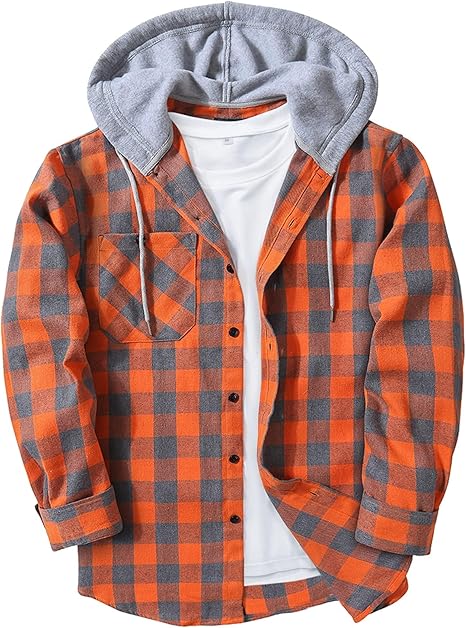 Plaid Hooded Flannel Shirt