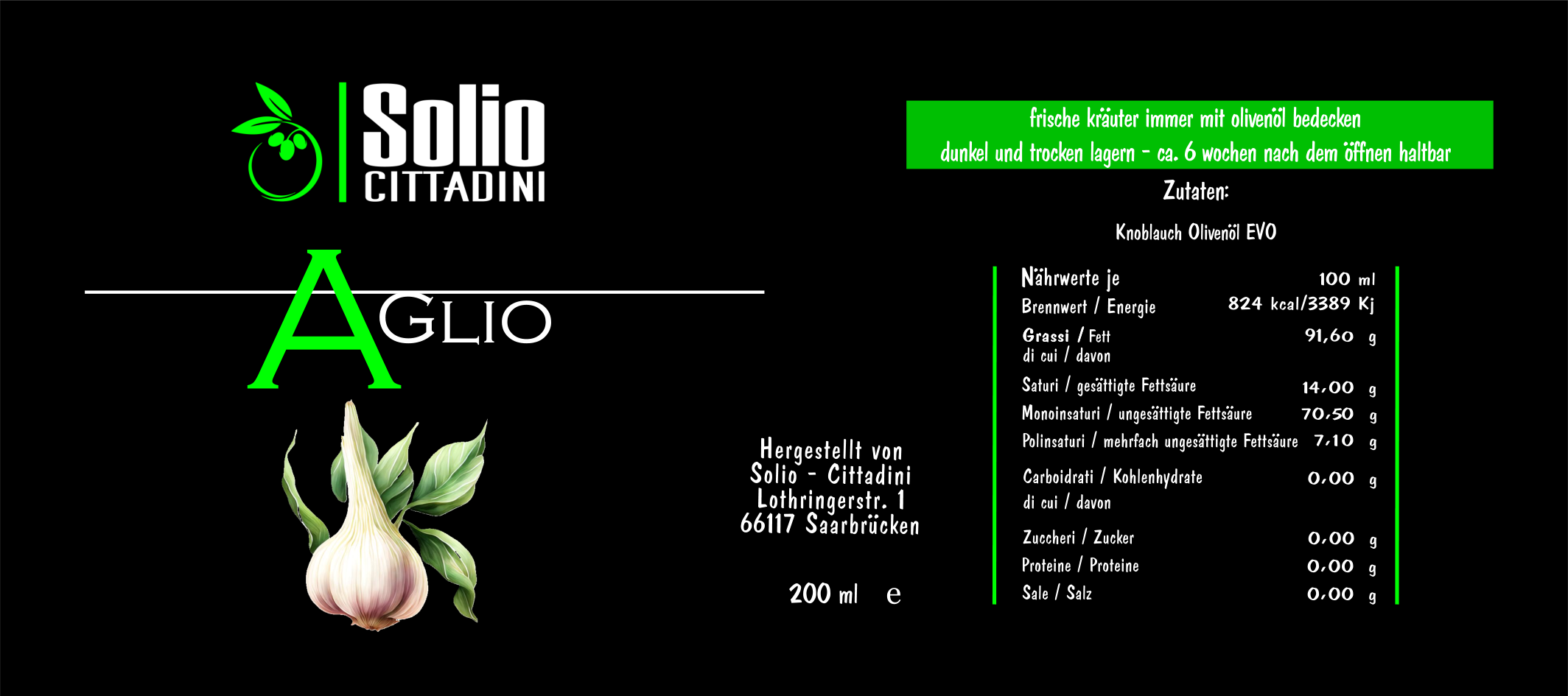 Solio Gourmet - Aglio EVO*