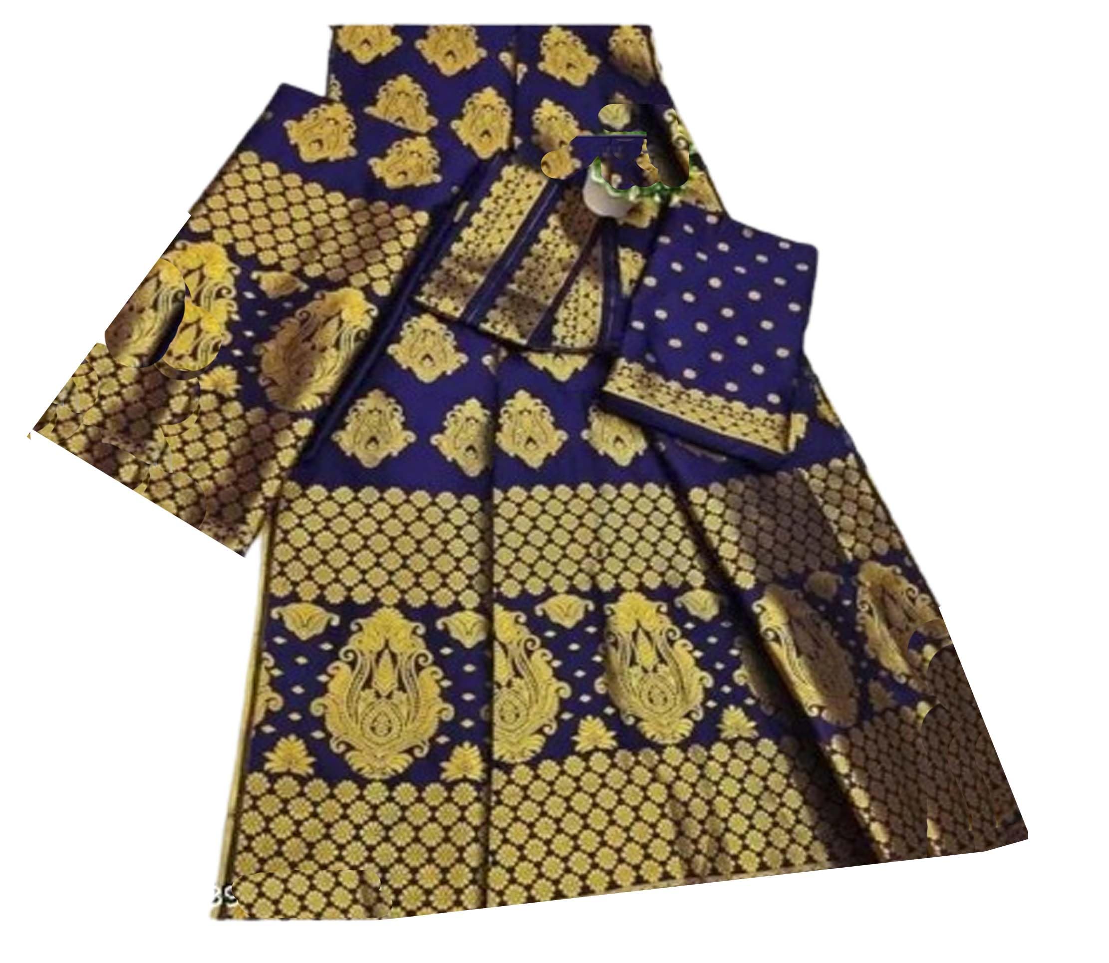 Women`s Assamese Mekhela Sador Paat Santal Panchi Lungi Parhar Fabric of Soft Silk Traditional Design- Navy blue Gold