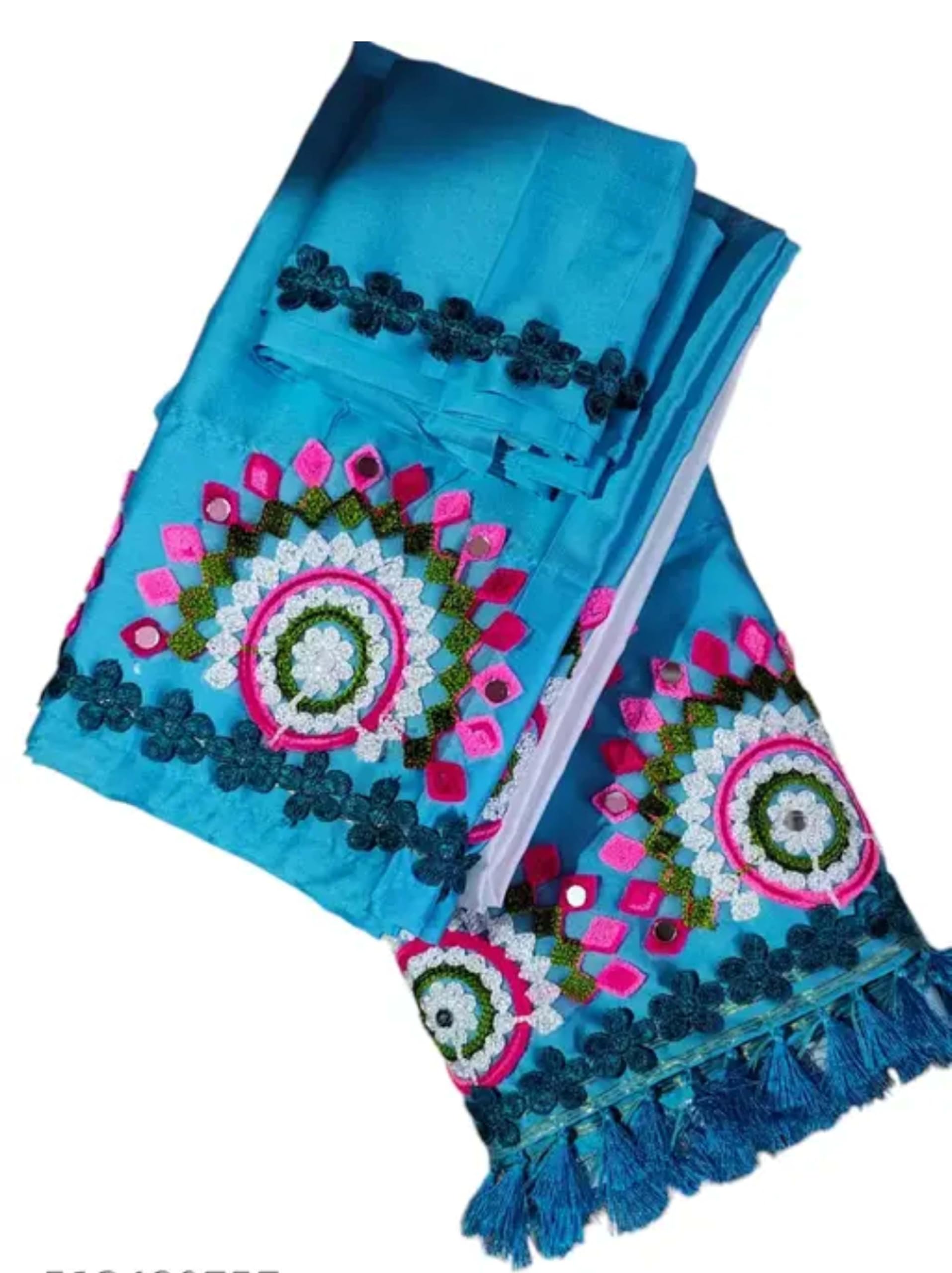 Women`s Assamese Mekhela Sador Traditional Design- Blue Design