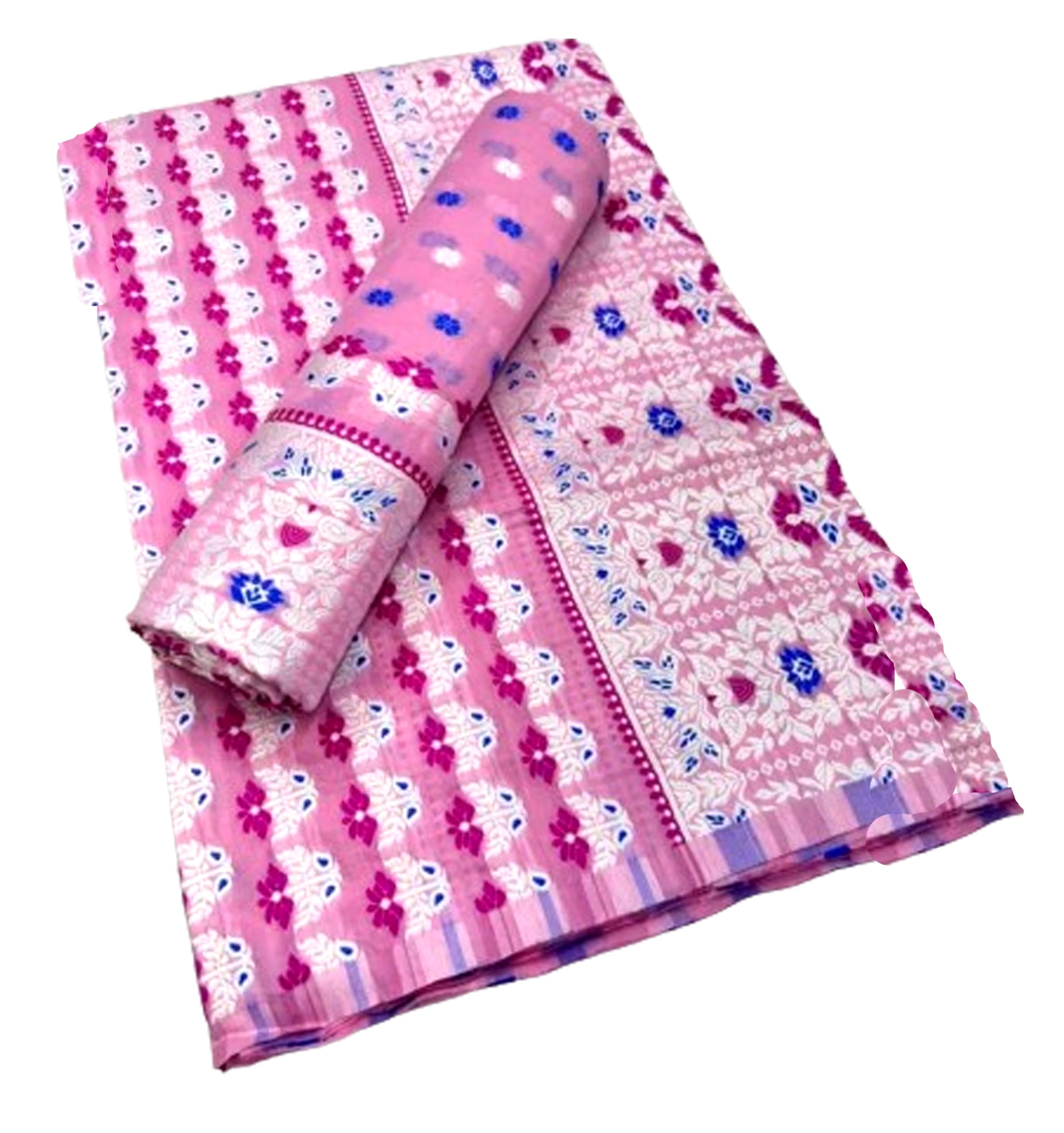 Women`s Assamese Assamese Mekhela Sador Soft Silk Traditional Design- Pink