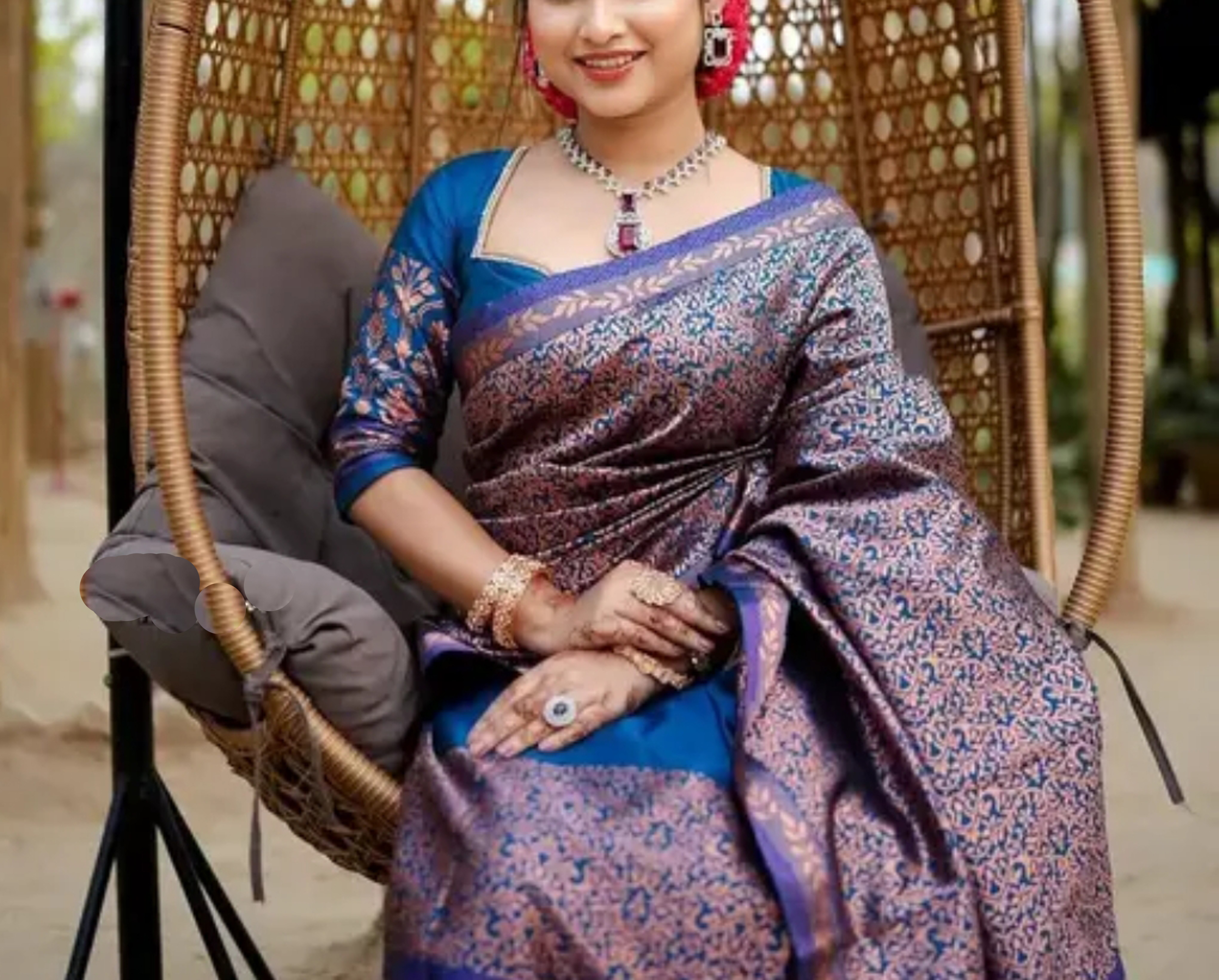 Bridal Light Purple Assamese Mekhela Sador Handcrafted Chador