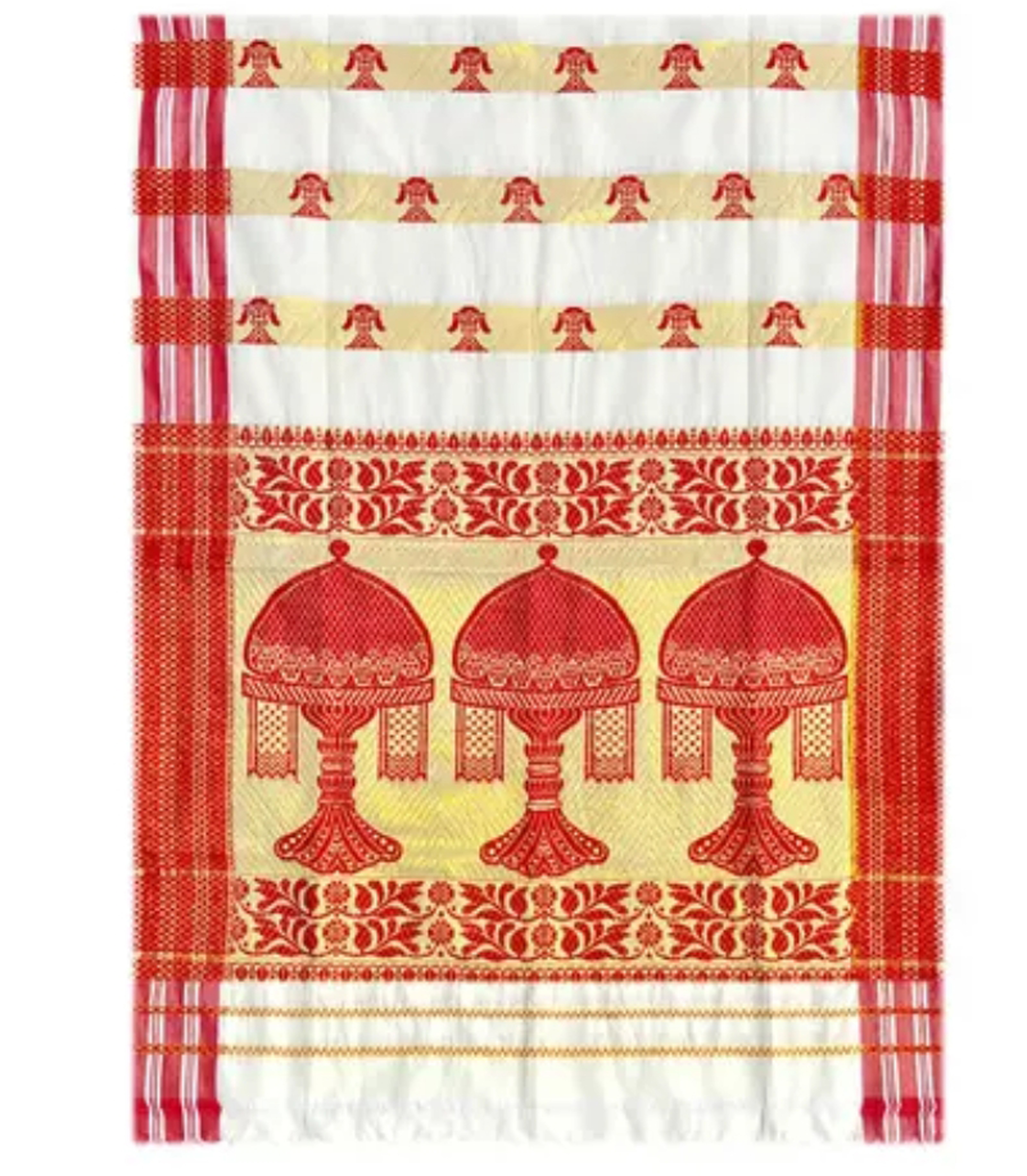  Assamese Gamosa Gamusa Traditional Elephant হাতী Motif With Culture Cotton Handloom 3 pc