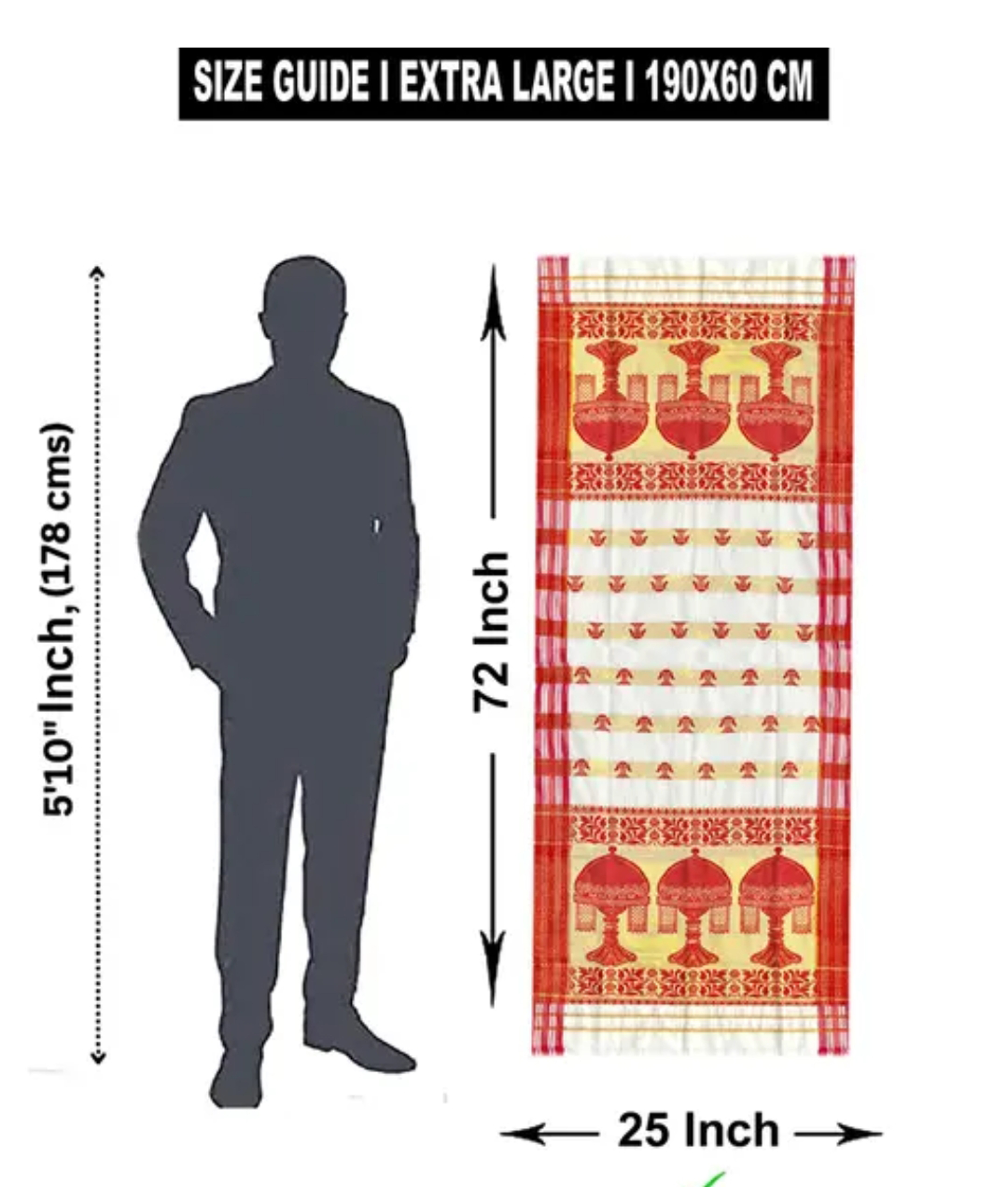  Assamese Gamosa Gamusa Traditional Elephant হাতী Motif With Culture Cotton Handloom 3 pc