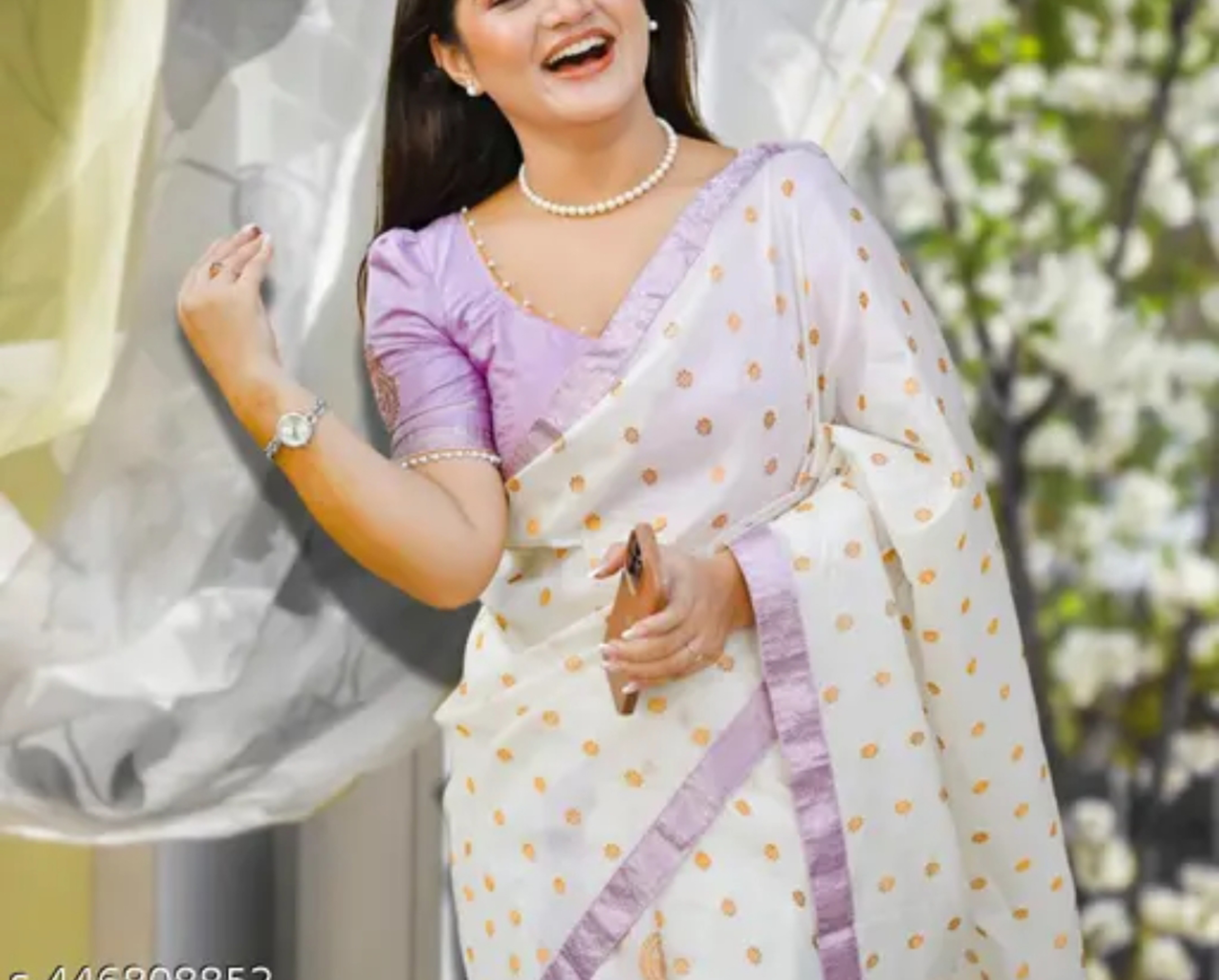 Women`s Bridal Wedding Assamese Mekhela Sador Elegant Silk Saree - Purple