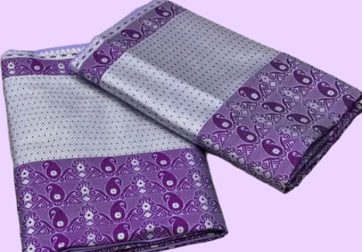 Assamese Mekhela Sador Paat Soft Silk Traditional Design- Lavender Purple