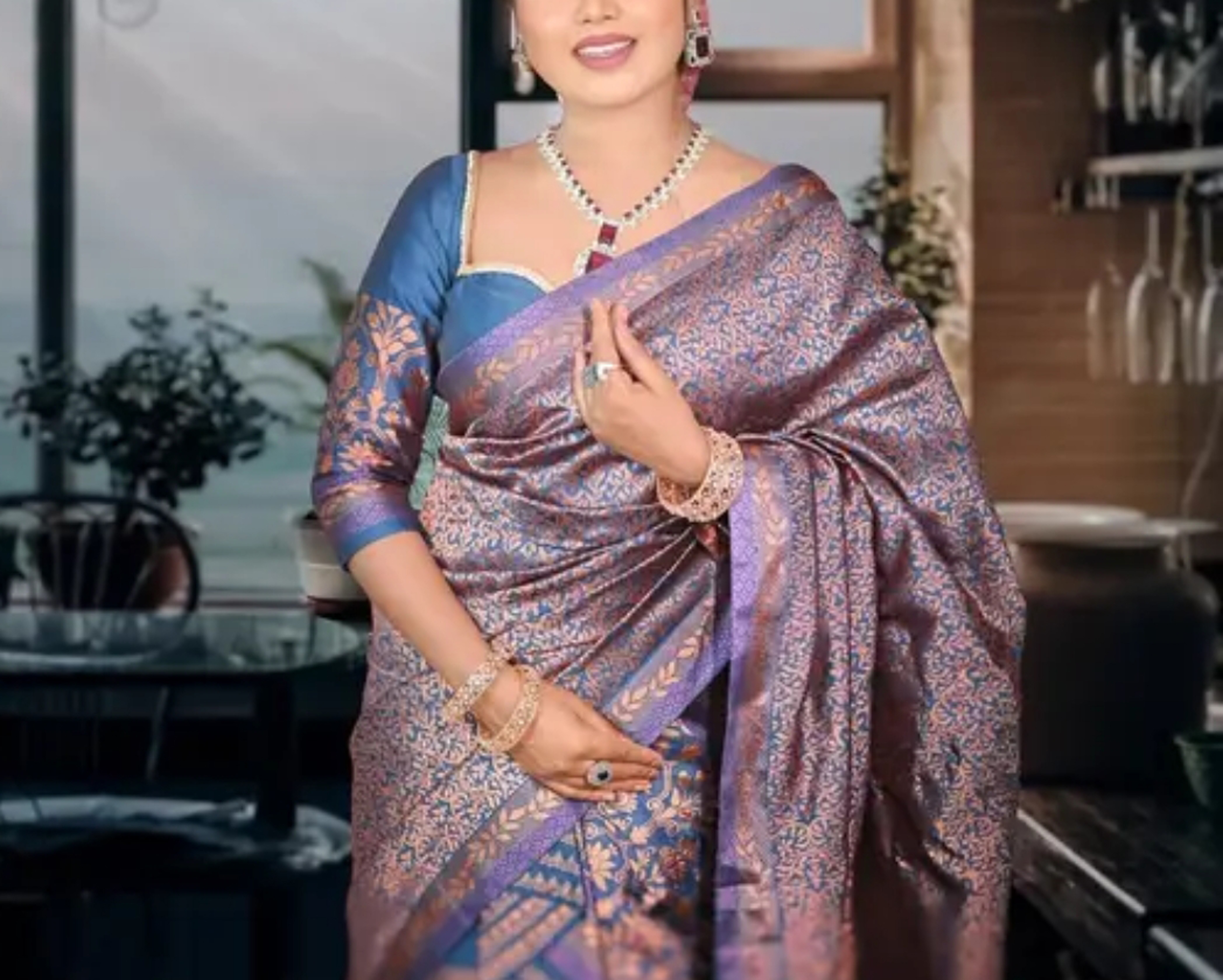 Bridal Light Purple Assamese Mekhela Sador Handcrafted Chador