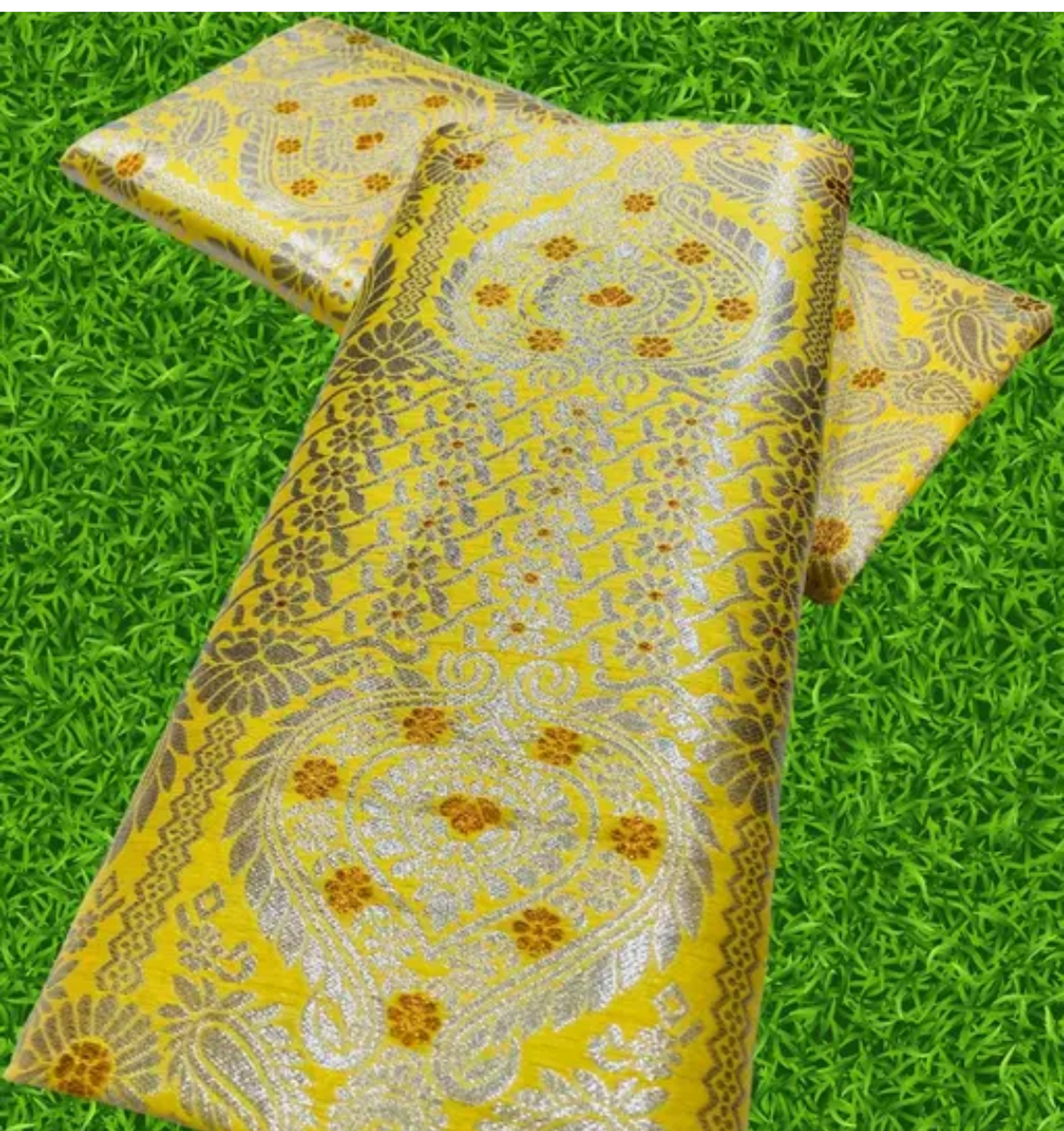 Women`s Assamese Mekhela Sador Paat Santal Panchi Lungi Parhar Fabric of Soft Silk Traditional Design- Tussar Gold