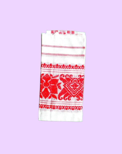 Assamese Gamosa Gamusa Traditional Motif With Culture Cotton Handloom 3 pc