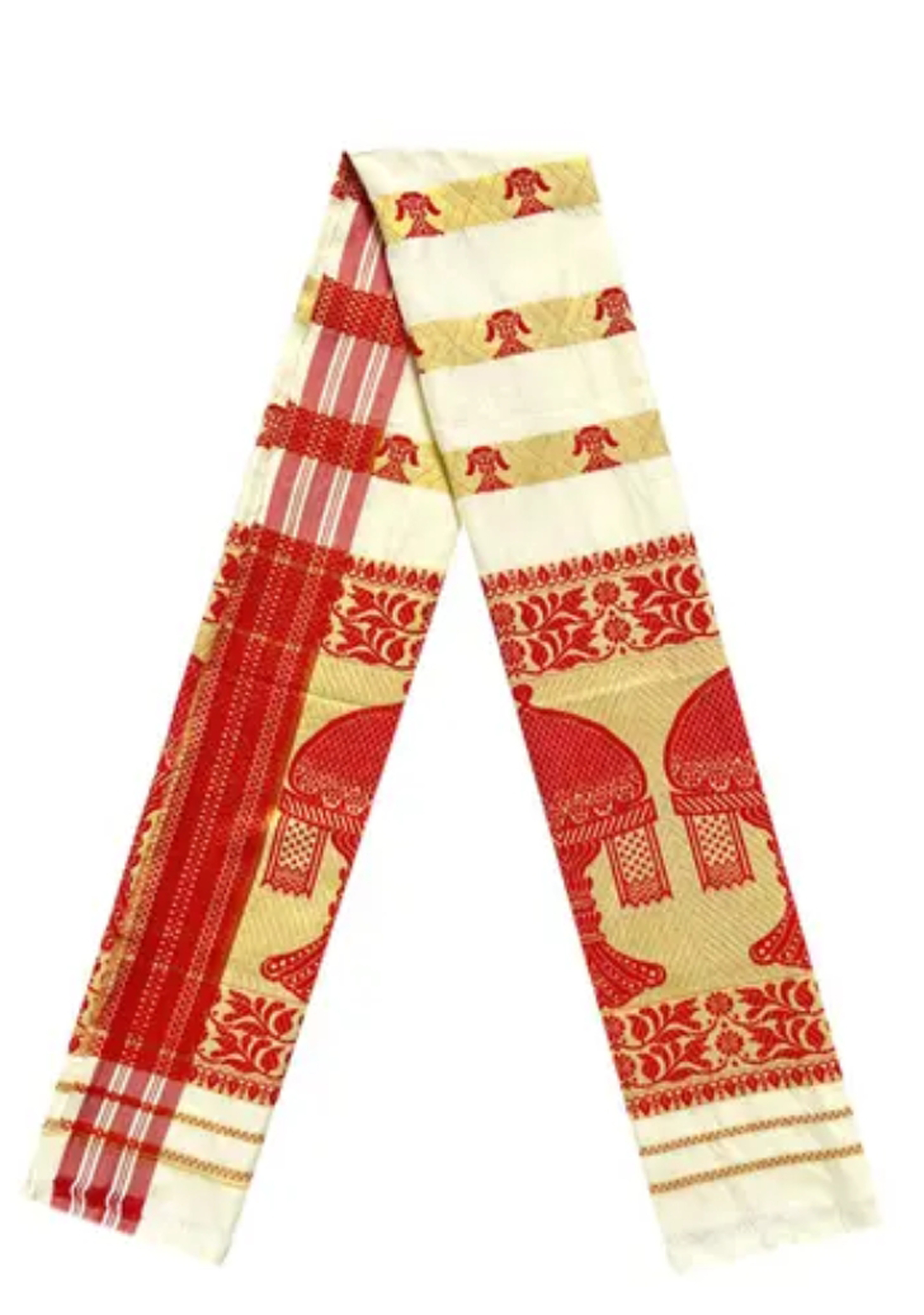  Assamese Gamosa Gamusa Traditional Elephant হাতী Motif With Culture Cotton Handloom 3 pc