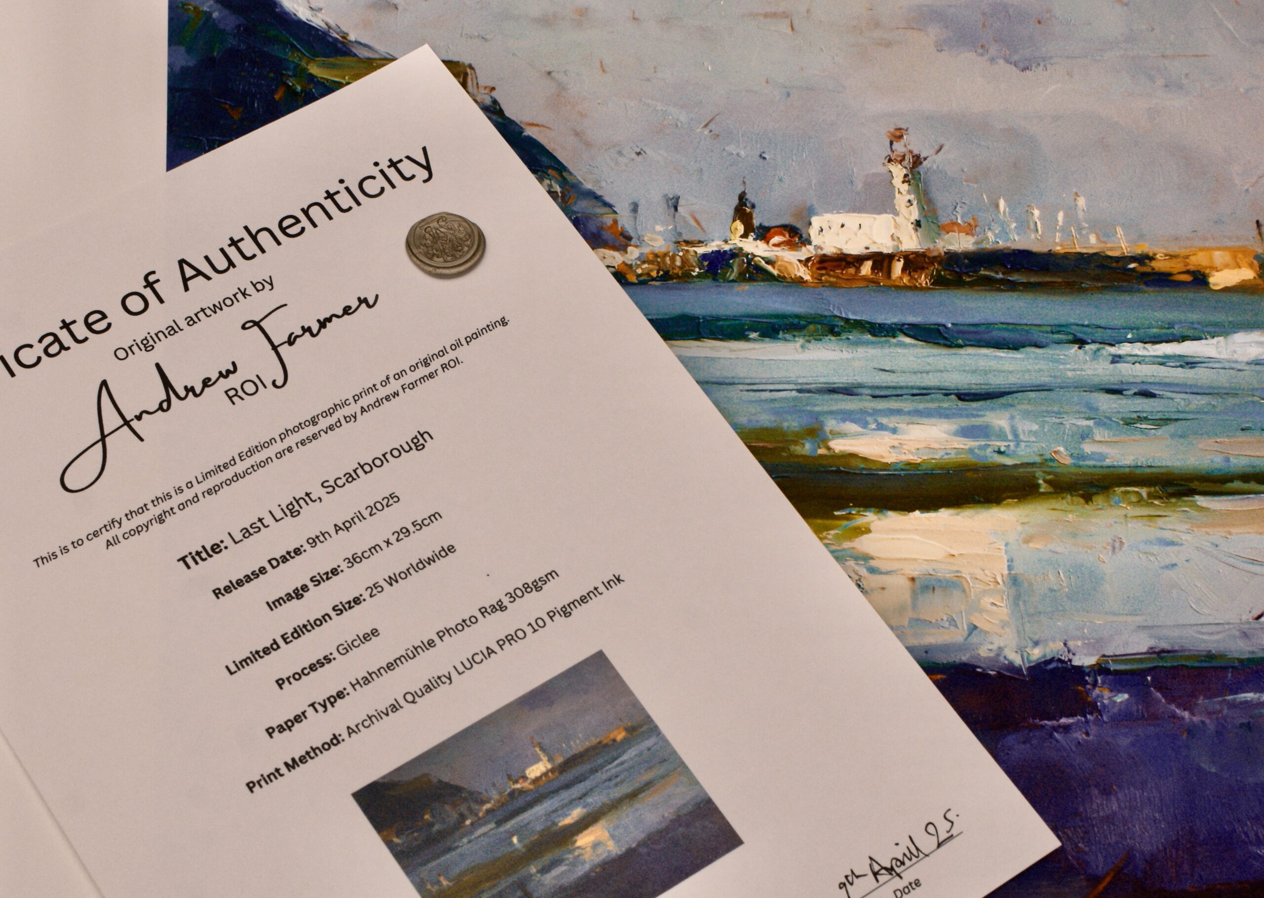 Last Light, Scarborough; Giclee Print