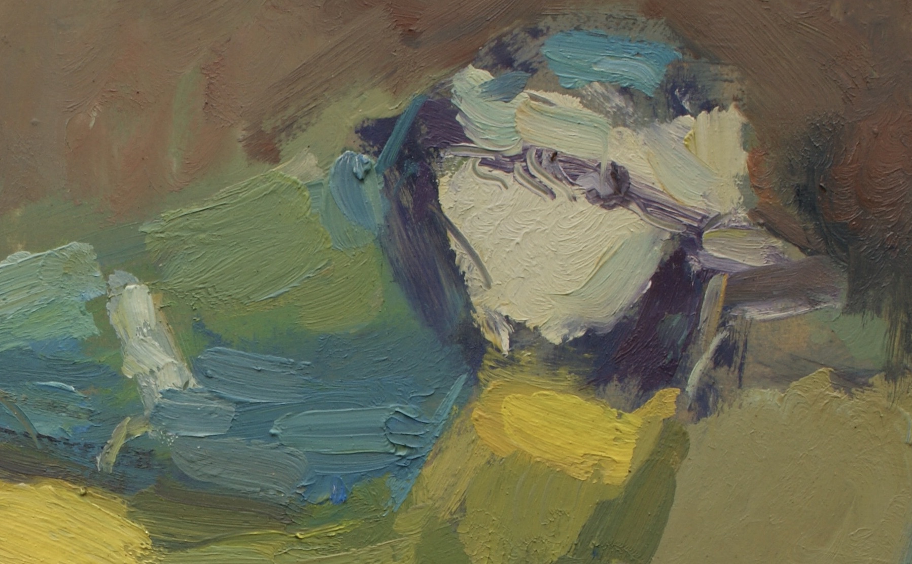 Blue Tit Feeding, Giclee Print