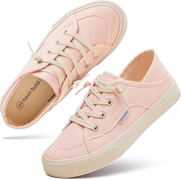 Women's Casual Pink Canvas Sneakers