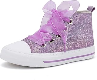 Purple Glitter High-Top Sneaker
