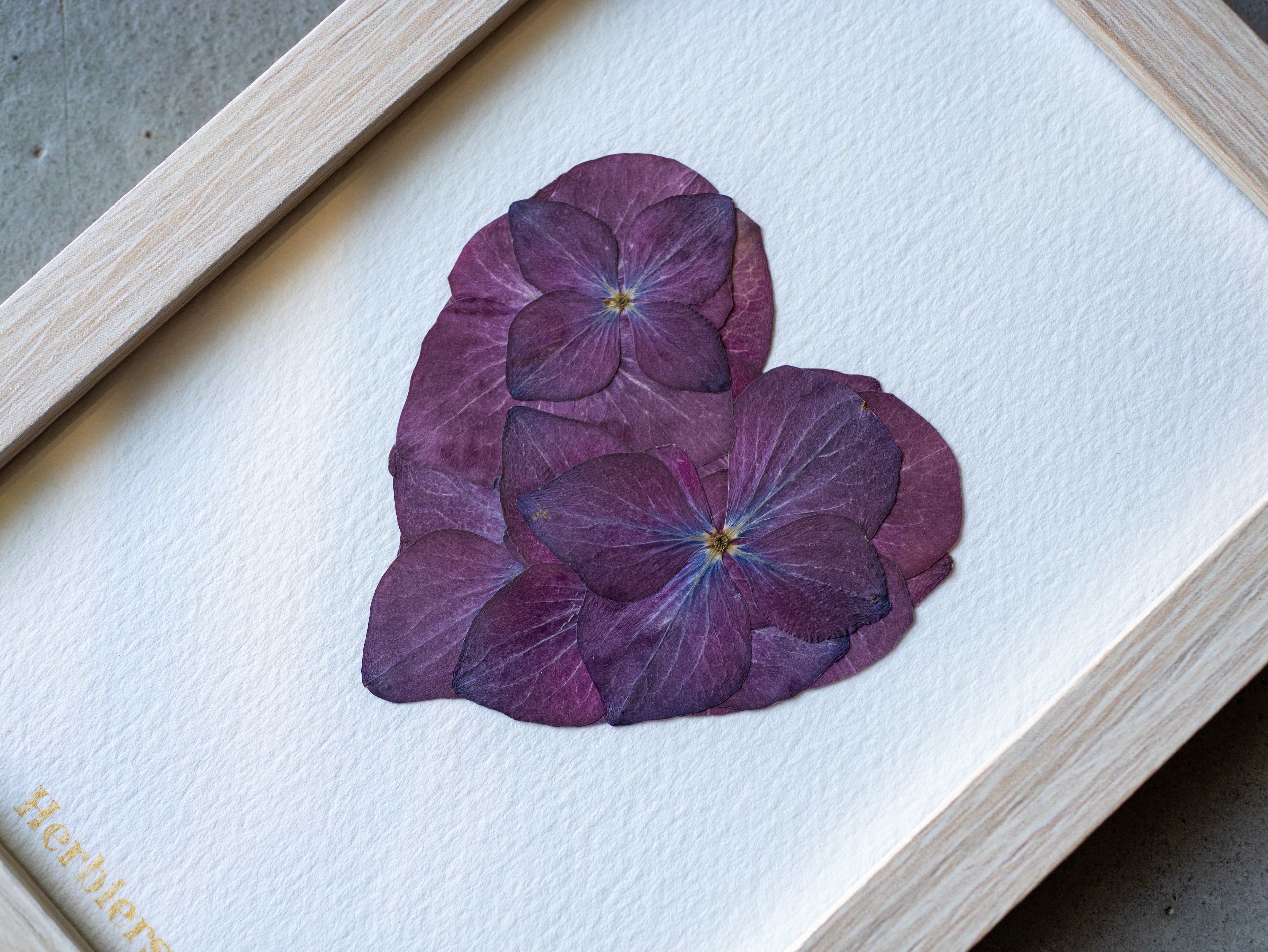 "Mini Coeur Violet" Herbier Floral - 10 x 15 cm