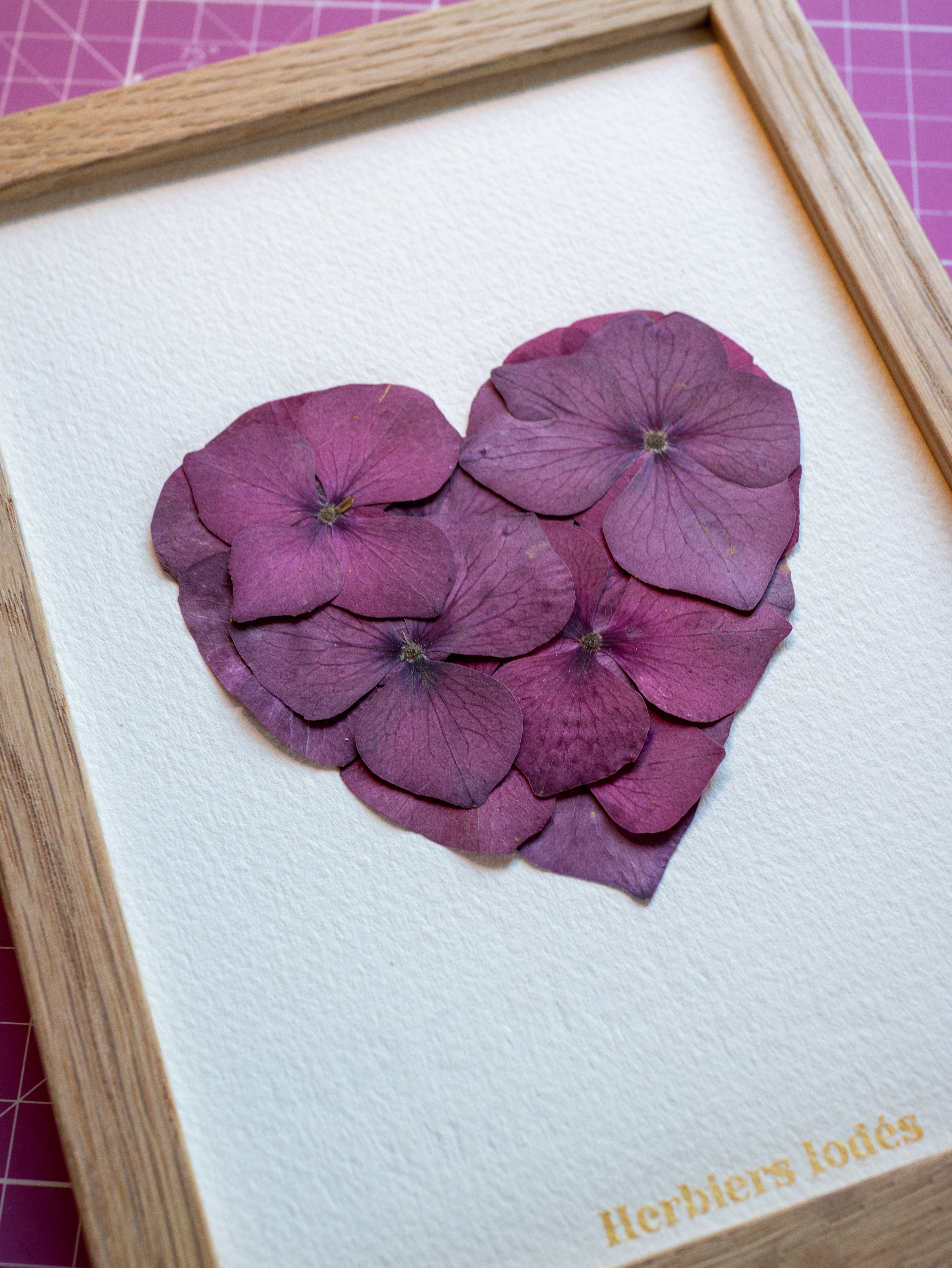 "Coeur Pourpre" Herbier Floral - 13 x 18 cm