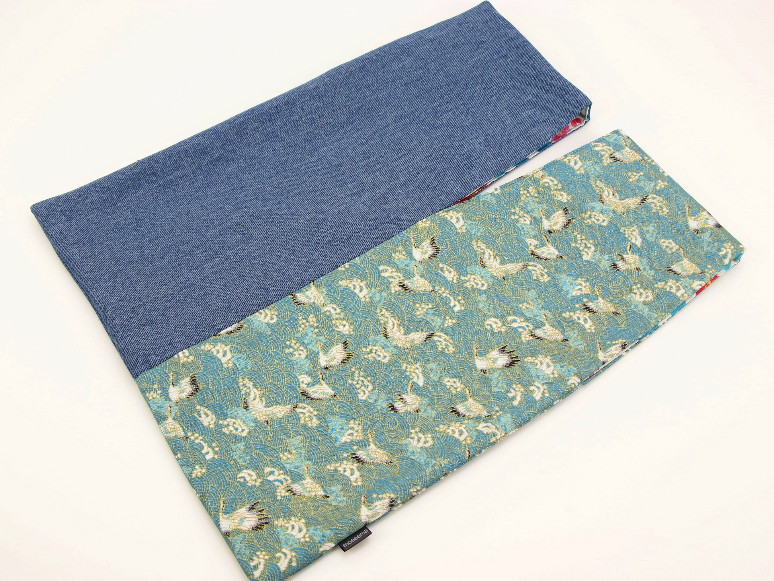 Kimono Knot Bag: Japanese Crane Fabric Wristlet