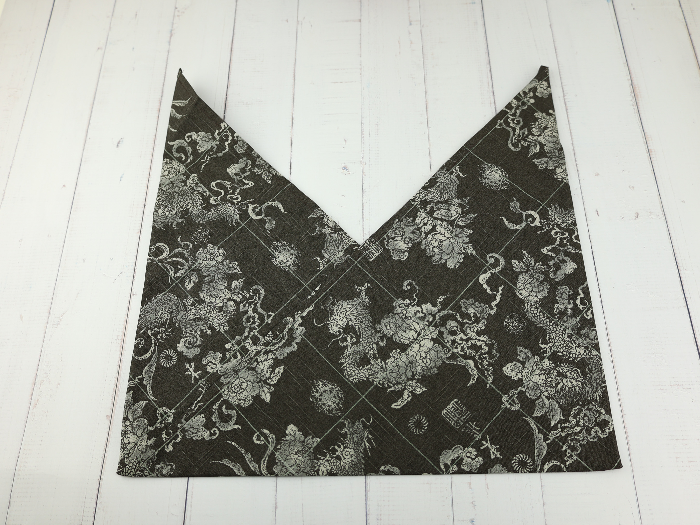 Japanese Azuma Bag – Dragon & Peony Pattern, Unlined Single-Layer Cotton, Eco-Friendly Bento Tote