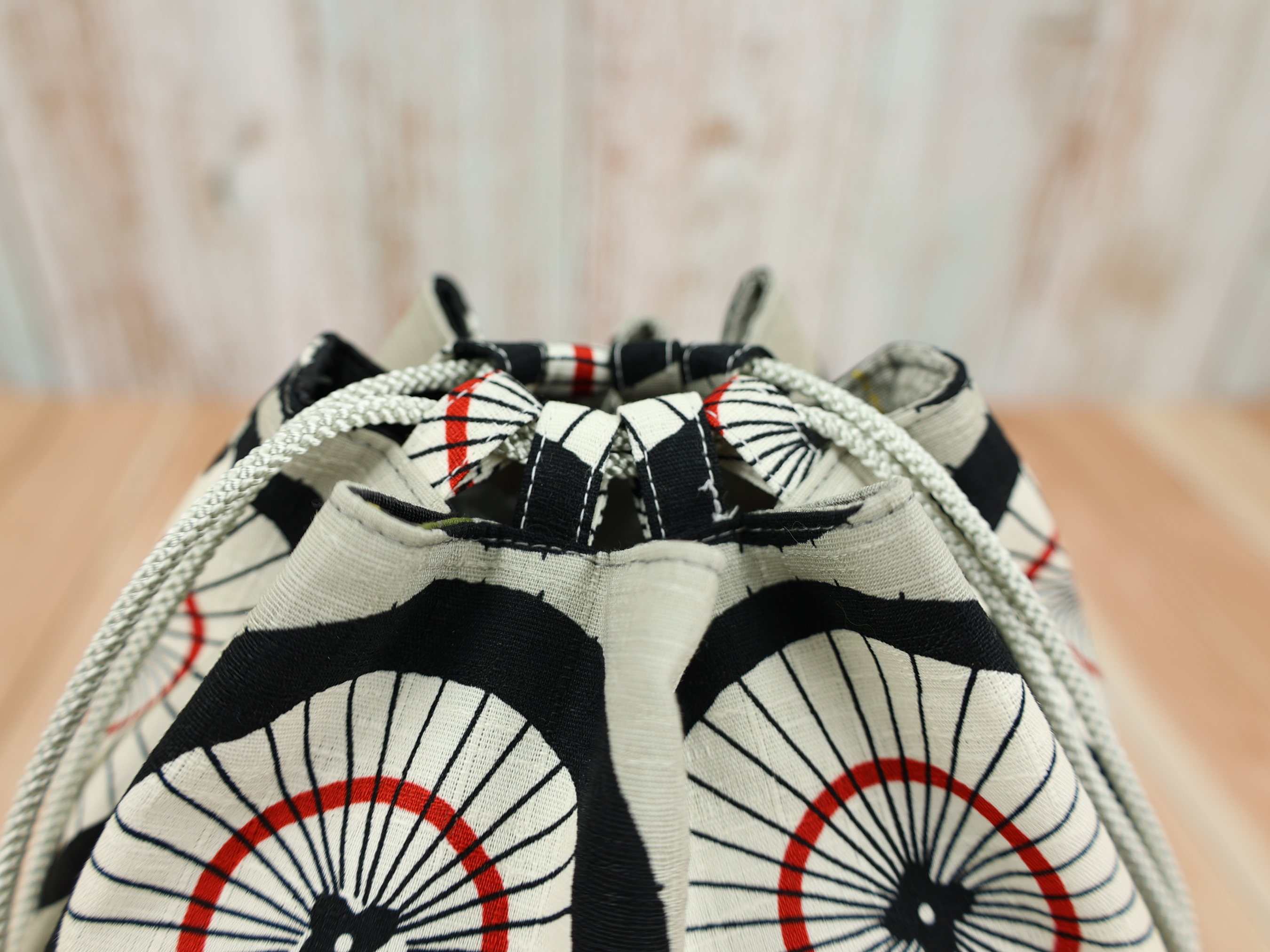 Kimono Fabric Drawstring Pouch: Handmade Cotton Makeup Bag Umbrella