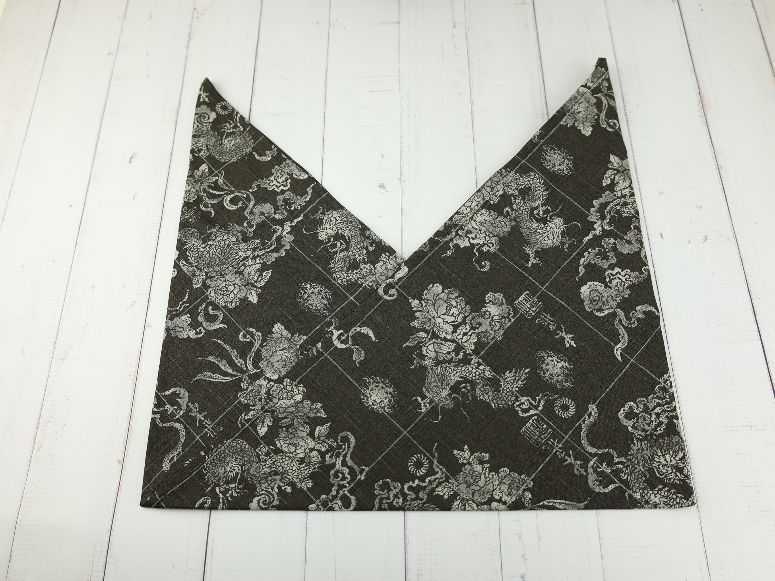 Japanese Azuma Bag – Dragon & Peony Pattern, Unlined Single-Layer Cotton, Eco-Friendly Bento Tote