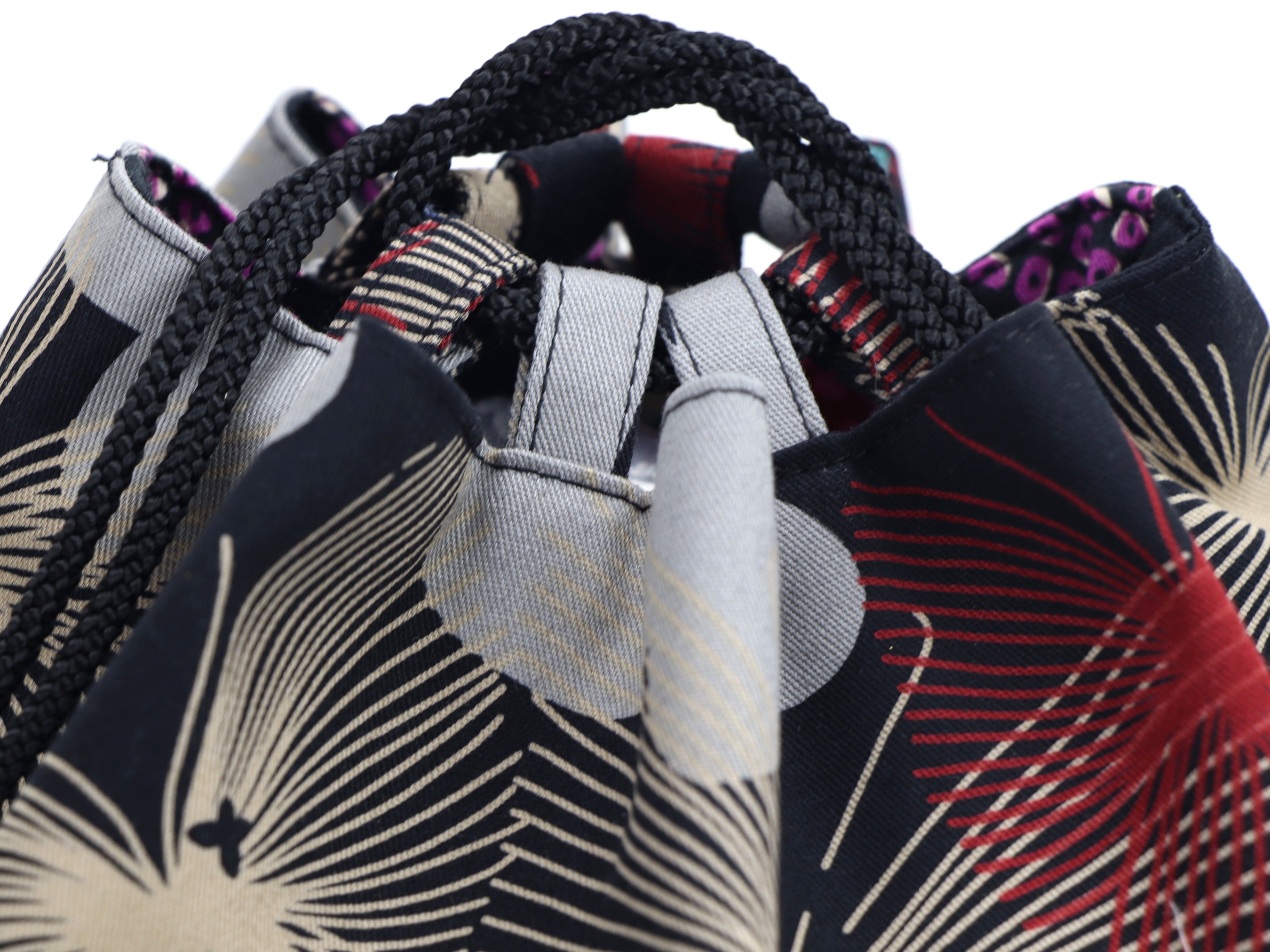 Kimono Fabric Drawstring Pouch: Handmade Butterfly Cotton Bag