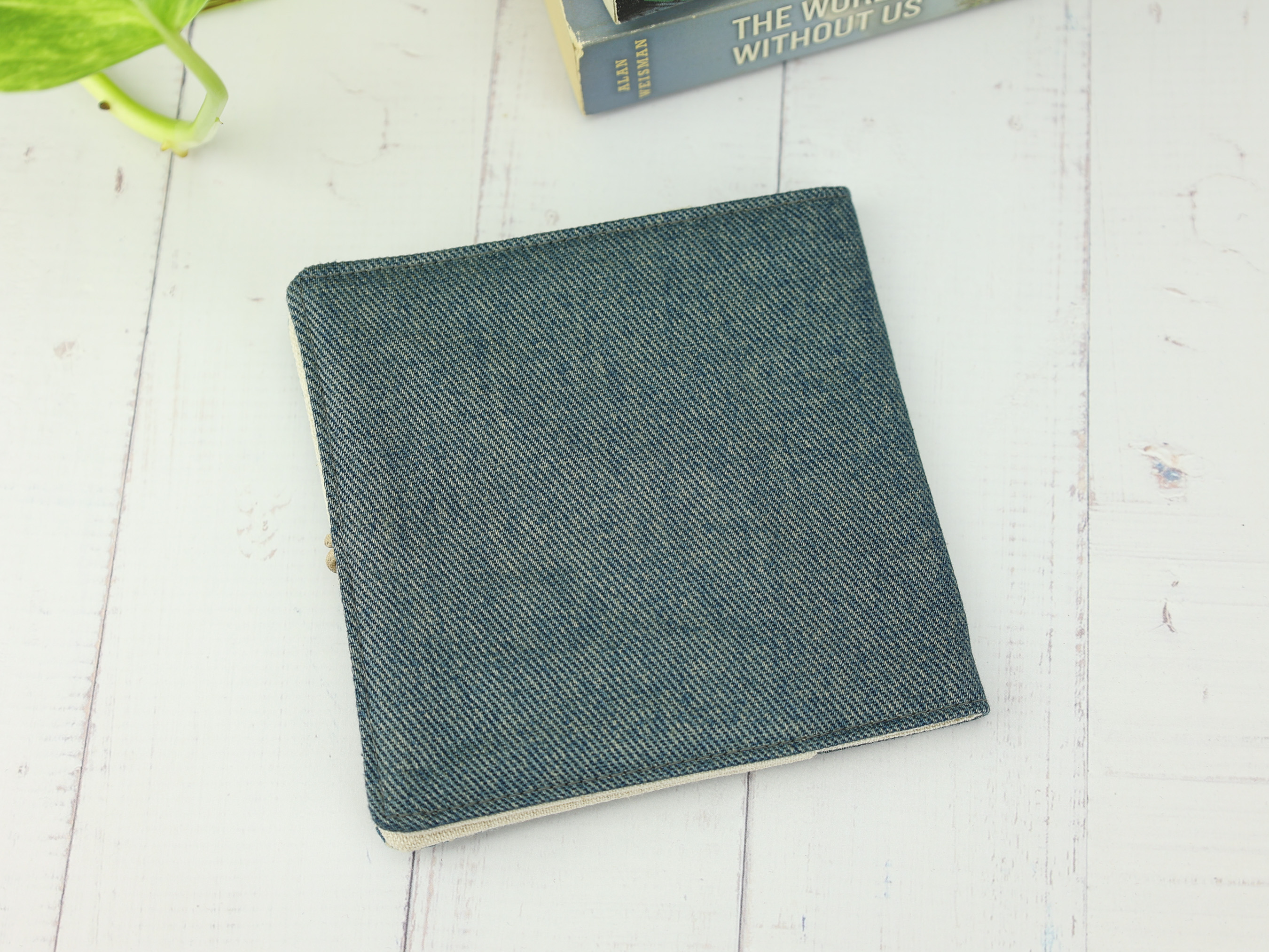 Asanoha Pattern Pad Holder – Japanese Geometric Blue Cotton Pouch with Button Closure